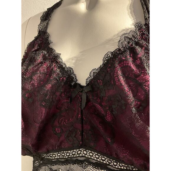 cacique lingerie Babydoll Dress And Thong Panties Black Lace Size 18/20 Sexy - Picture 5 of 9